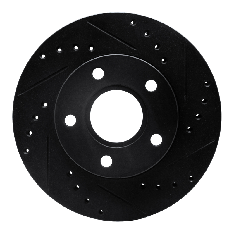 Picture of R1 88-89 Merkur SCORPIO Front Left Drilled & Slotted Black Brake Rotor
