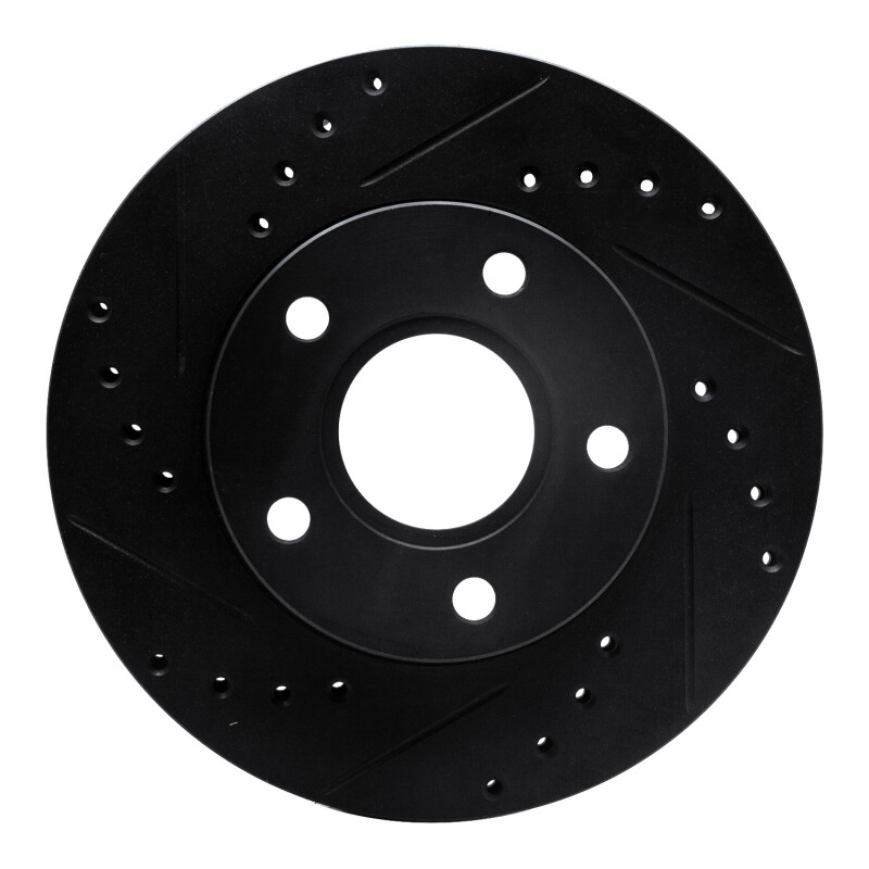 Picture of R1 88-89 Merkur SCORPIO Front Right Drilled & Slotted Black Brake Rotor