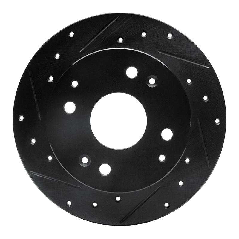 Picture of R1 92-94 Acura Vigor Rear Left Drilled & Slotted Black Brake Rotor