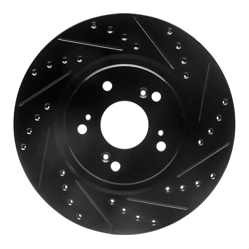 Picture of R1 97-05 Acura NSX Rear Right Drilled & Slotted Black Brake Rotor