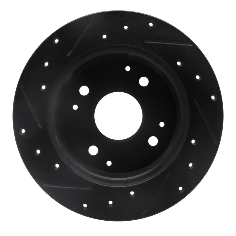 Picture of R1 95-98 Acura TL Rear Right Drilled & Slotted Black Brake Rotor