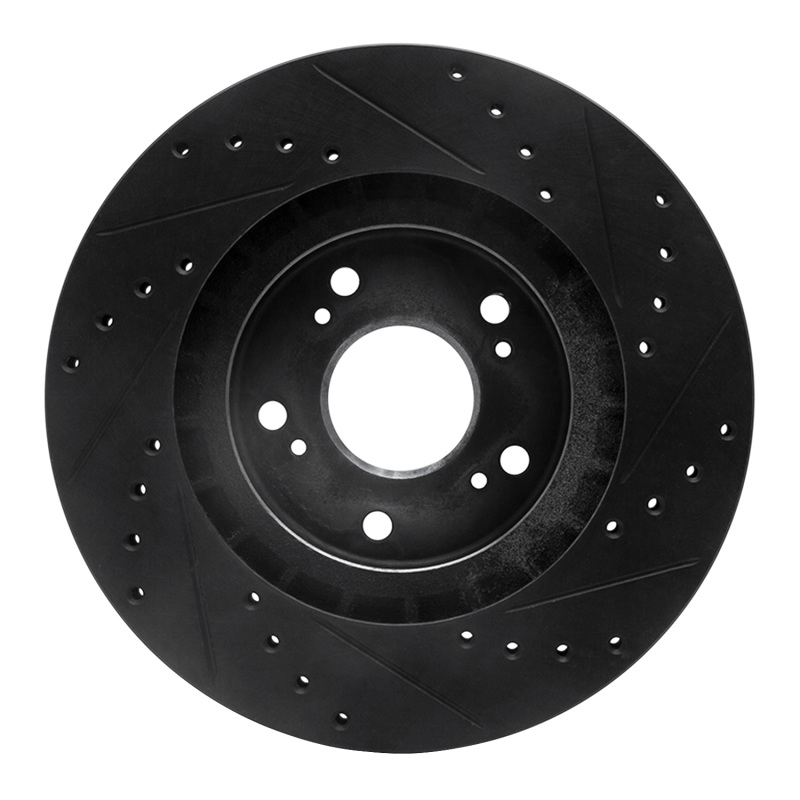 Picture of R1 97-05 Acura NSX Rear Left Drilled & Slotted Black Brake Rotor