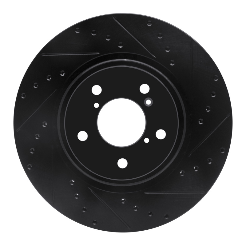 Picture of R1 17-20 Acura MDX Front Right Drilled & Slotted Black Brake Rotor