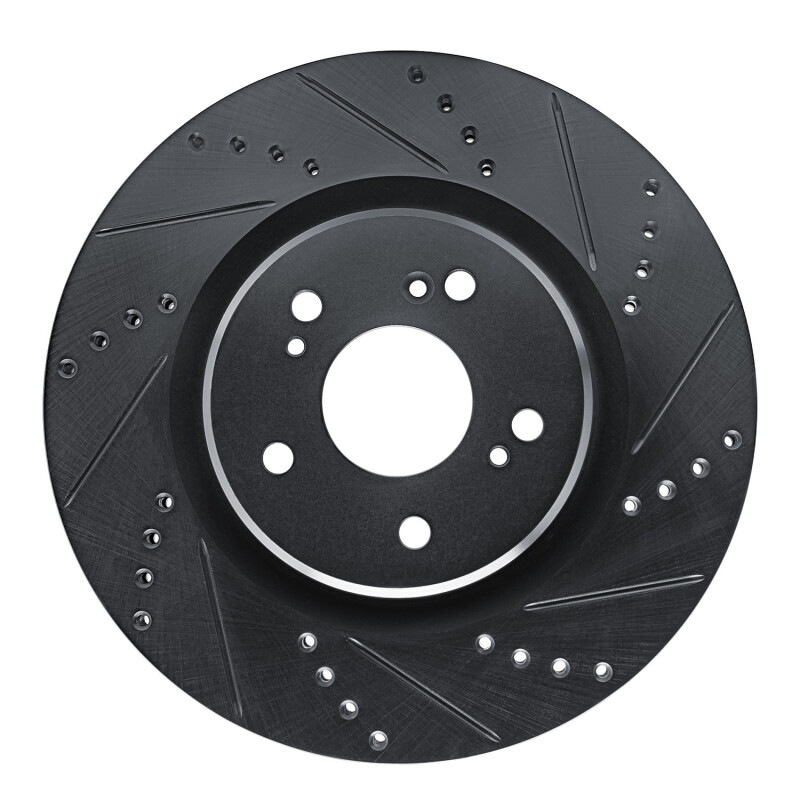 Picture of R1 19-25 Acura RDX Front Right Drilled & Slotted Black Brake Rotor