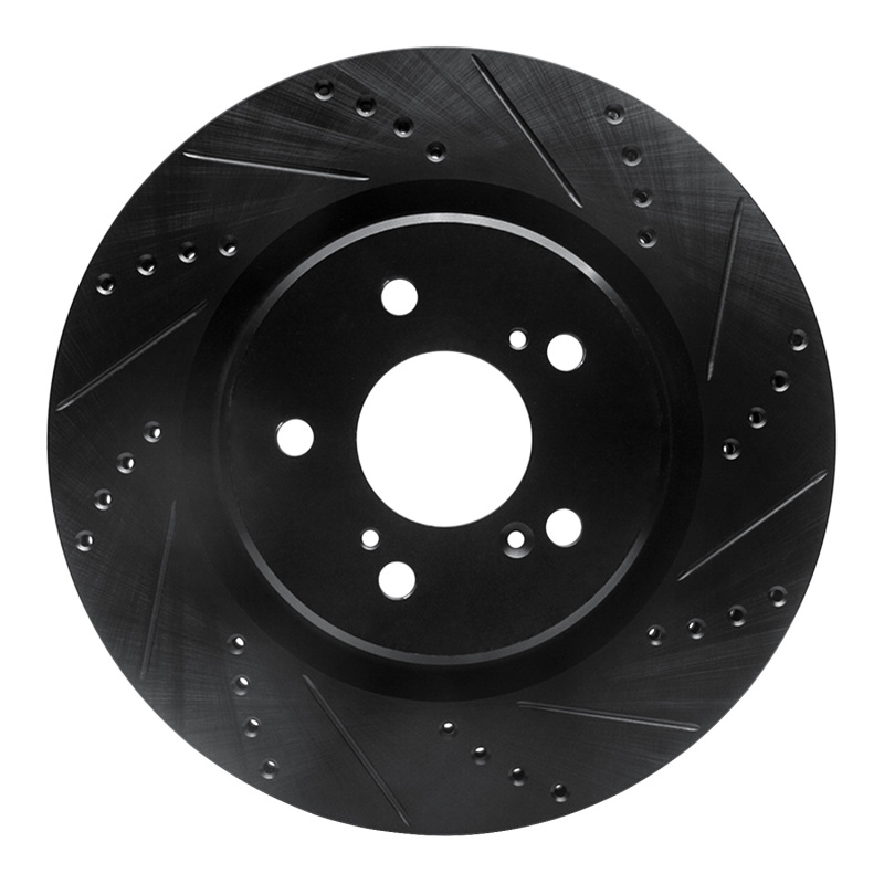 Picture of R1 21-25 Acura TLX Front Right Drilled & Slotted Black Brake Rotor