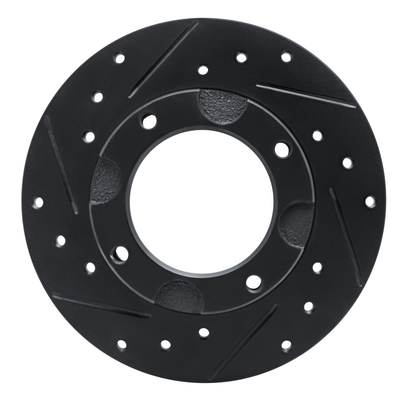 Picture of R1 76-81 Honda Accord Hatchback Front Left Drilled & Slotted Black Brake Rotor