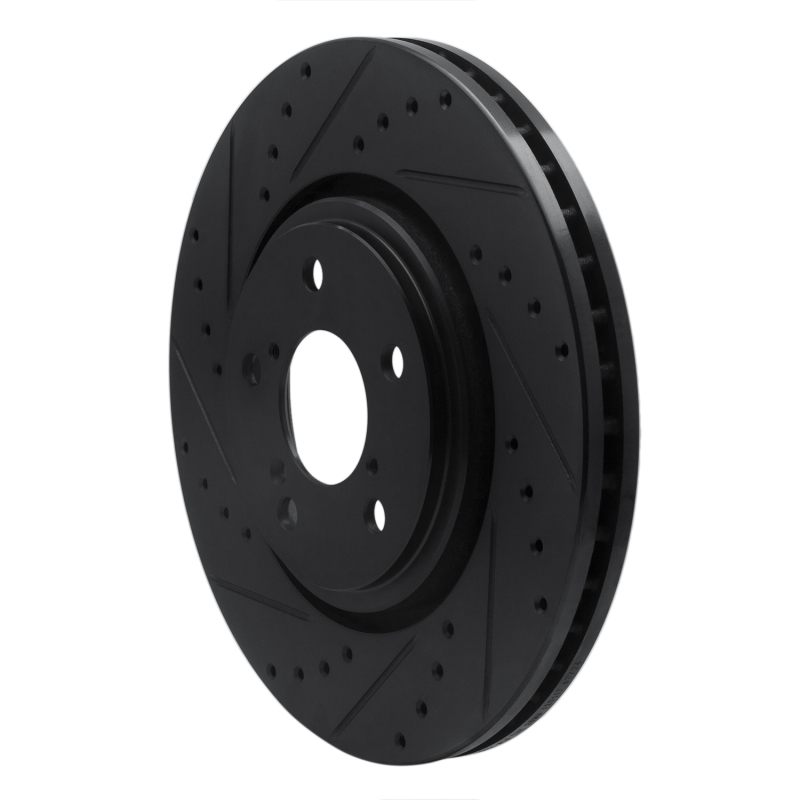 Picture of R1 17-20 Acura MDX Front Left Drilled & Slotted Black Brake Rotor