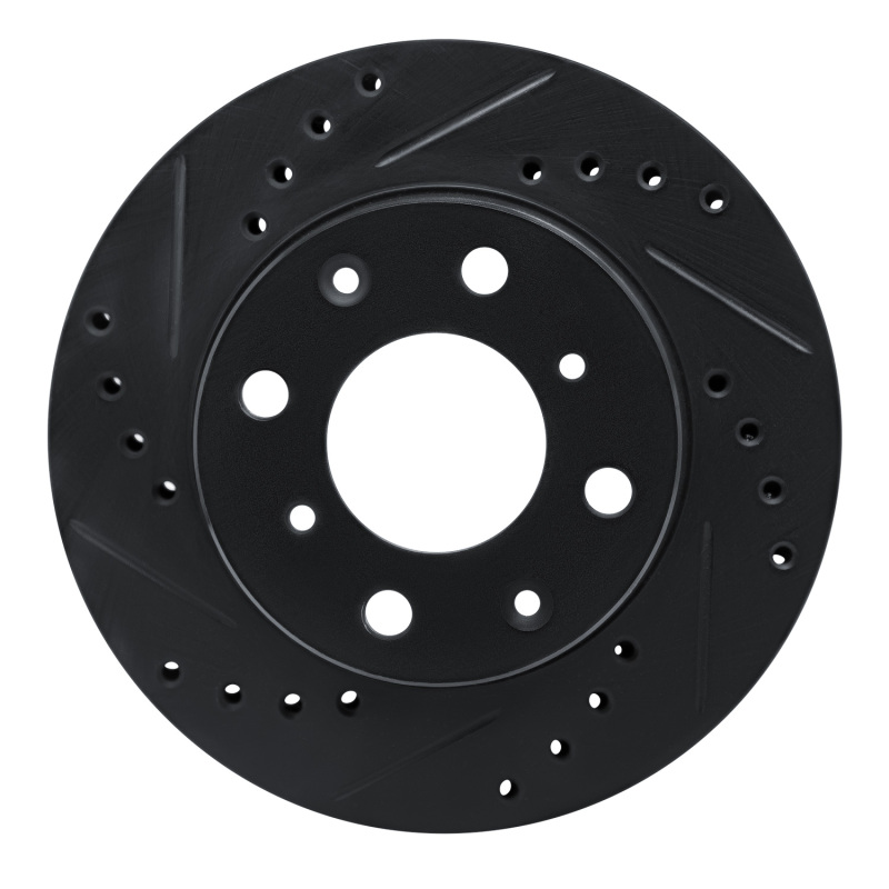 Picture of R1 83-87 Honda Prelude Front Left Drilled & Slotted Black Brake Rotor