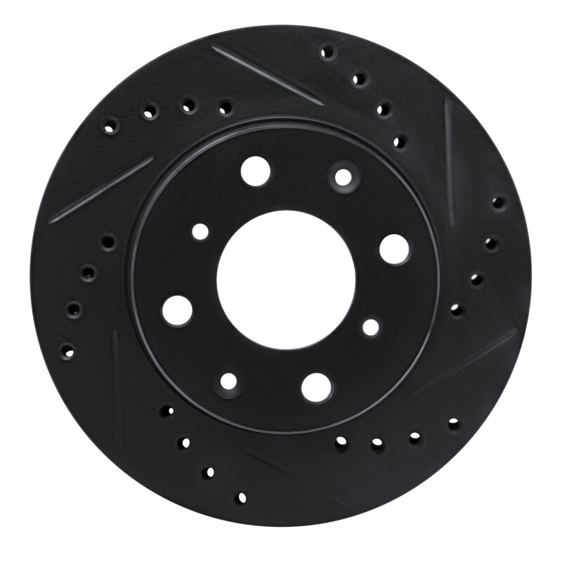 Picture of R1 83-87 Honda Prelude Front Right Drilled & Slotted Black Brake Rotor