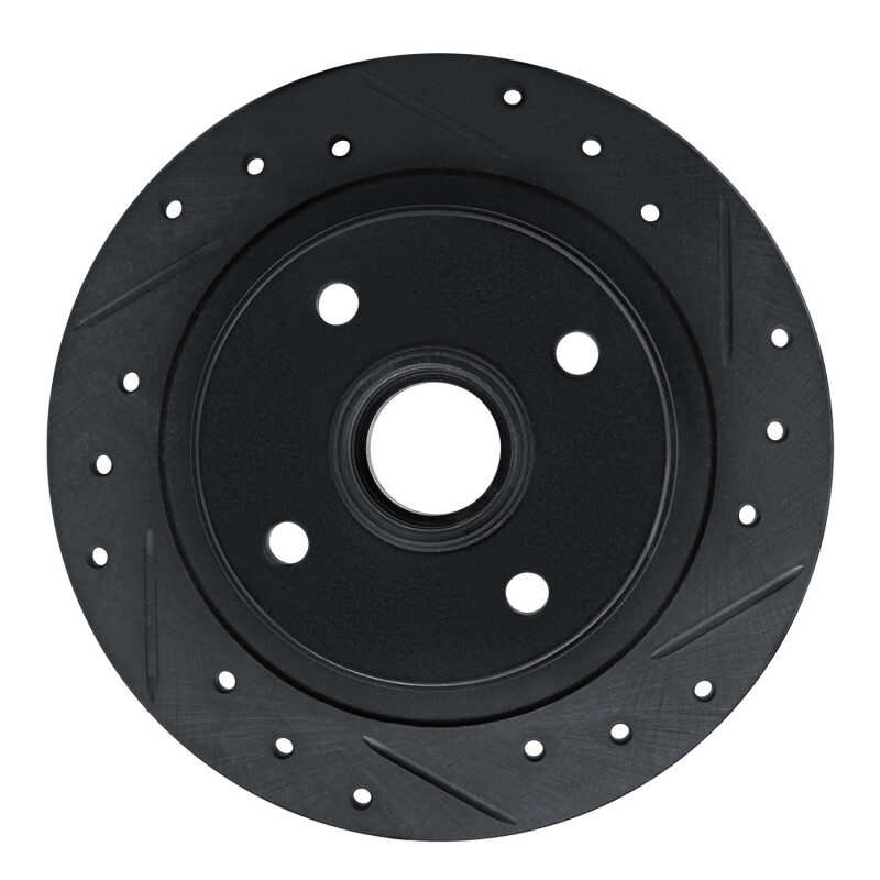 Picture of R1 84-87 Honda Prelude Rear Right Drilled & Slotted Black Brake Rotor