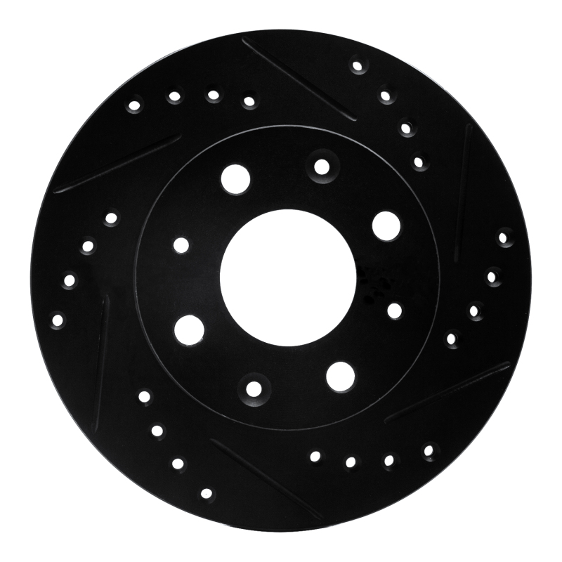 Picture of R1 82-83 Honda Accord Sedan Front Right Drilled & Slotted Black Brake Rotor