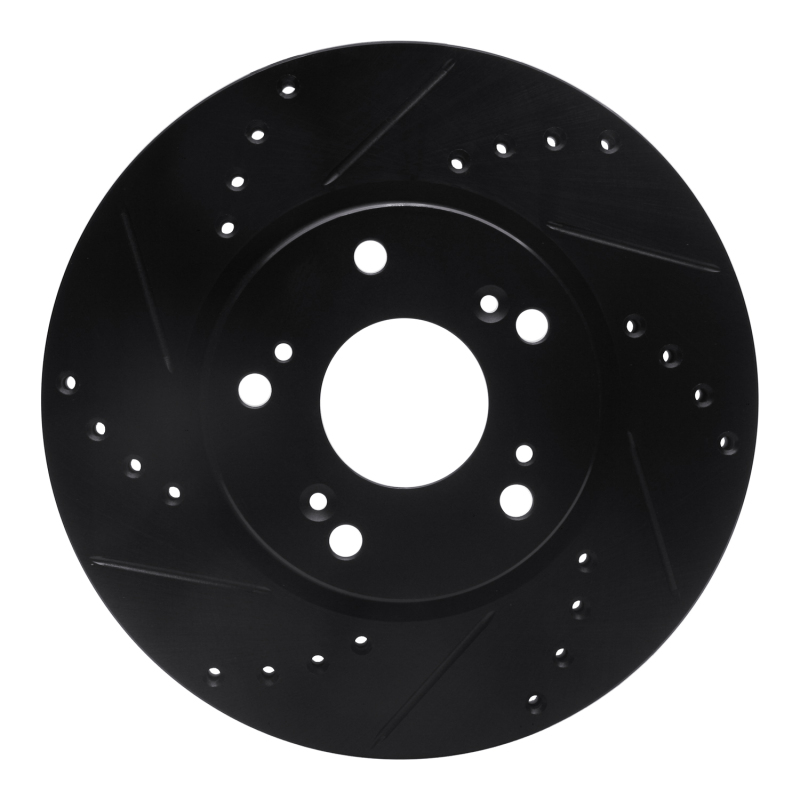 Picture of R1 03-17 Acura ILX Front Left Drilled & Slotted Black Brake Rotor