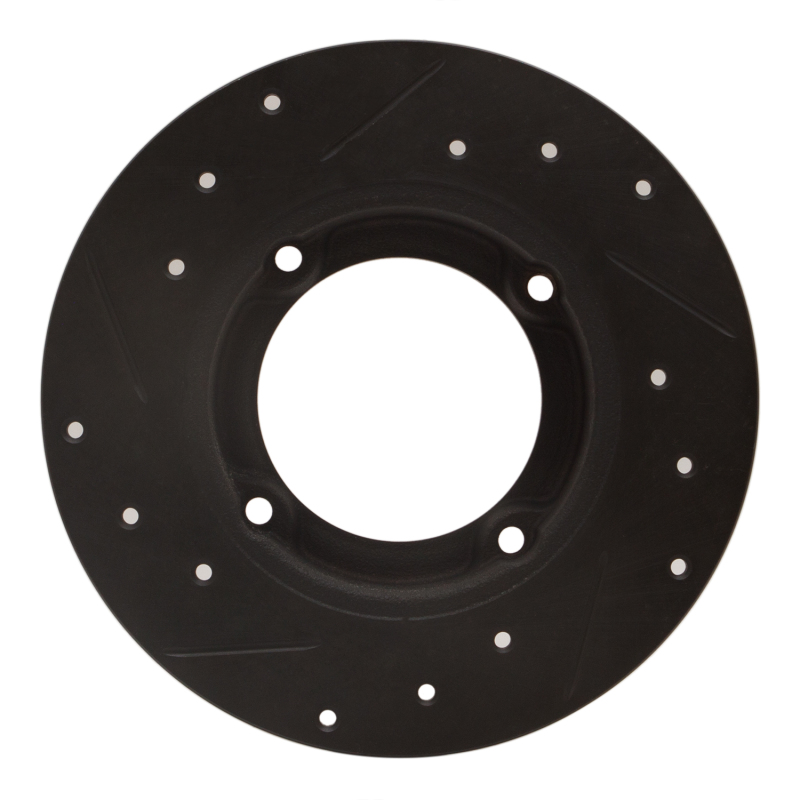 Picture of R1 73-79 Honda Civic Front Right Drilled & Slotted Black Brake Rotor