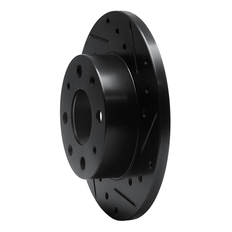 Picture of R1 79-83 Honda Civic Front Right Drilled & Slotted Black Brake Rotor