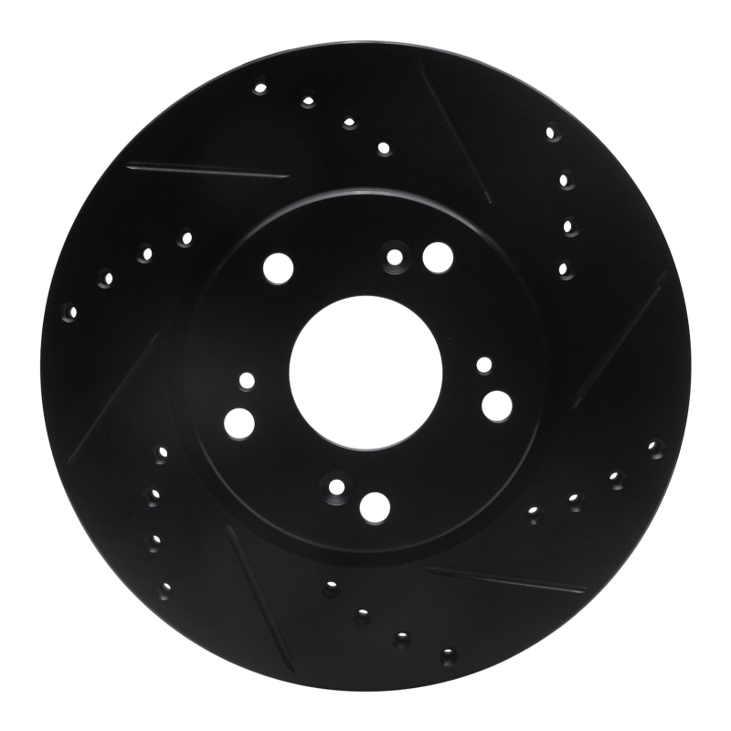 Picture of R1 03-17 Acura ILX Front Right Drilled & Slotted Black Brake Rotor