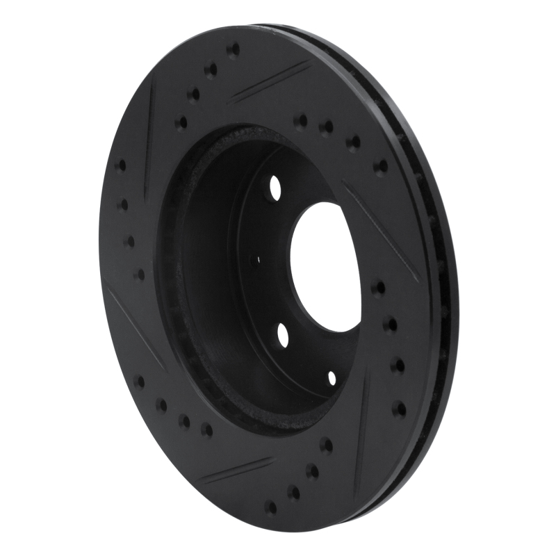 Picture of R1 82-83 Honda Accord Sedan Front Right Drilled & Slotted Black Brake Rotor
