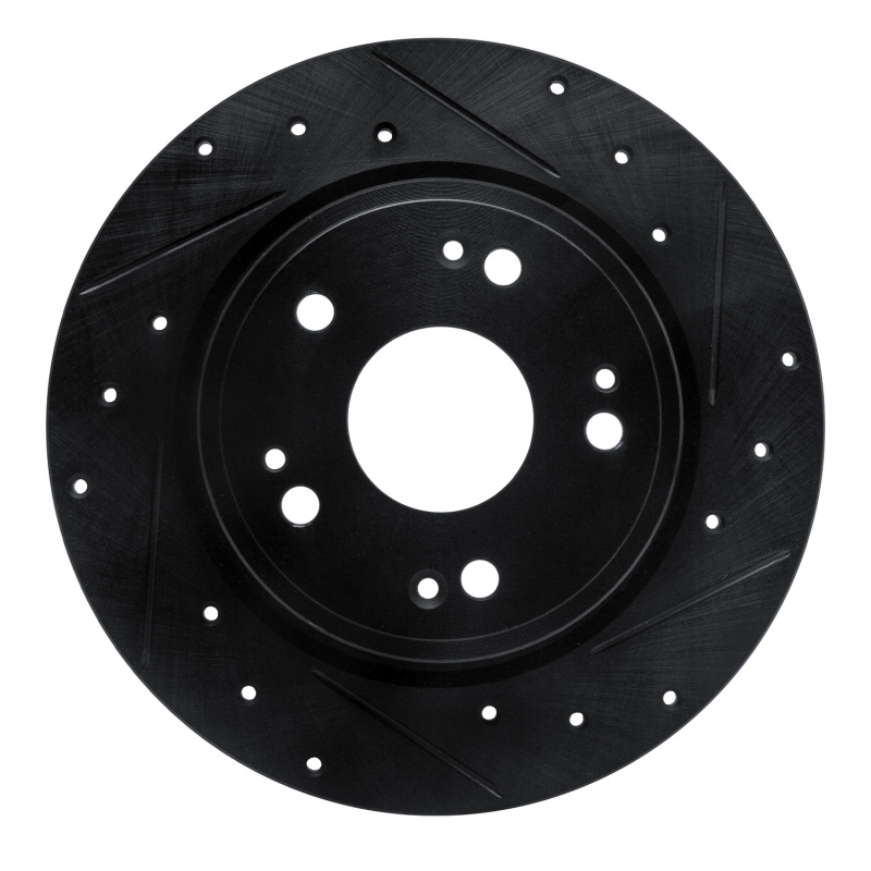 Picture of R1 16-16 Honda CR-Z Rear Right Drilled & Slotted Black Brake Rotor