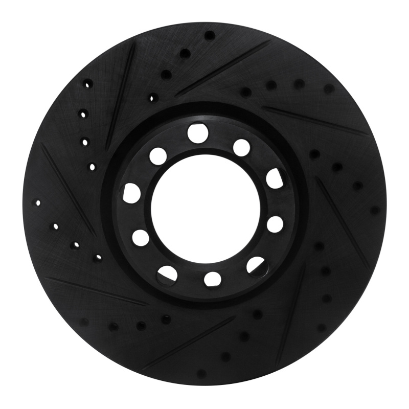Picture of R1 82-85 Mercedes-Benz 380SEC Front Left Drilled & Slotted Black Brake Rotor