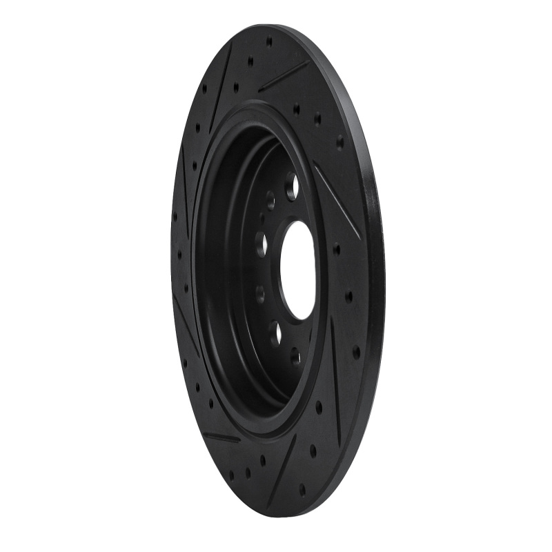 Picture of R1 17-25 Acura RDX Rear Right Drilled & Slotted Black Brake Rotor