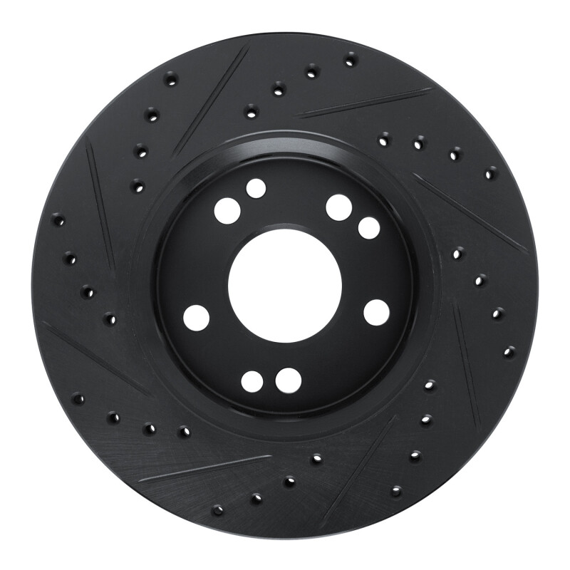Picture of R1 90-92 Mercedes-Benz 300E Front Right Drilled & Slotted Black Brake Rotor