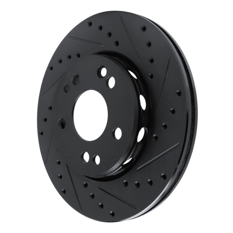Picture of R1 90-92 Mercedes-Benz 300E Front Right Drilled & Slotted Black Brake Rotor