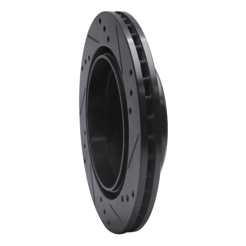 Picture of R1 92-95 Mercedes-Benz E420 Rear Left Drilled & Slotted Black Brake Rotor