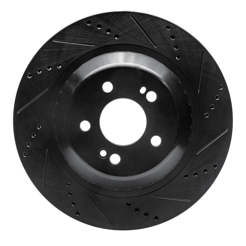 Picture of R1 14-21 Mercedes-Benz S400 (Canada & Mexico) Rear Right Drilled & Slotted Black Brake Rotor
