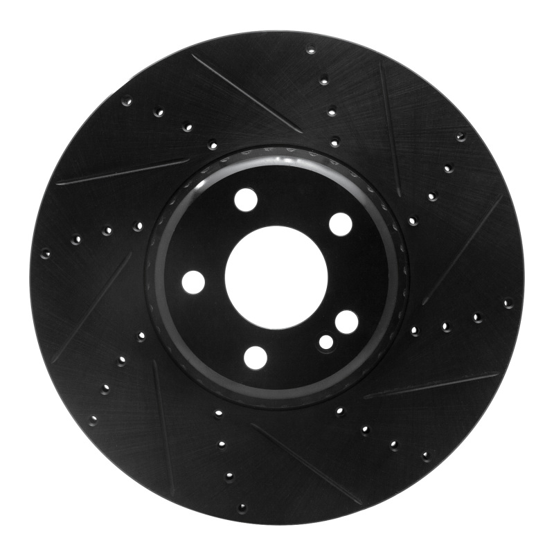 Picture of R1 15-23 Mercedes-Benz C300 Sedan Front Right Drilled & Slotted Black Brake Rotor