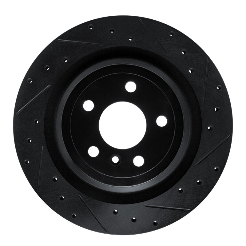 Picture of R1 12-19 Mercedes-Benz GLE300D Rear Right Drilled & Slotted Black Brake Rotor