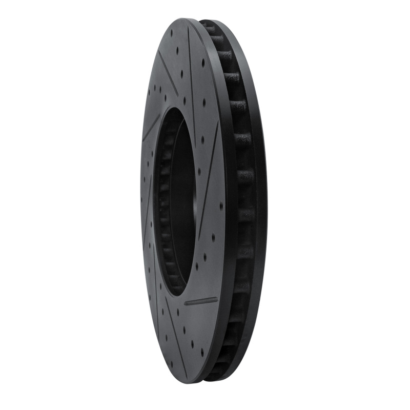 Picture of R1 15-23 Mercedes-Benz E300 Front Left Drilled & Slotted Black Brake Rotor