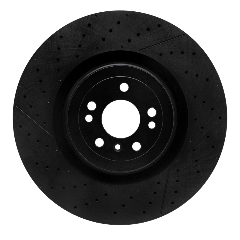 Picture of R1 12-19 Mercedes-Benz GL63 AMG Front Drilled & Slotted Black Brake Rotor