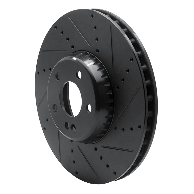 Picture of R1 15-23 Mercedes-Benz C300 Sedan Front Right Drilled & Slotted Black Brake Rotor