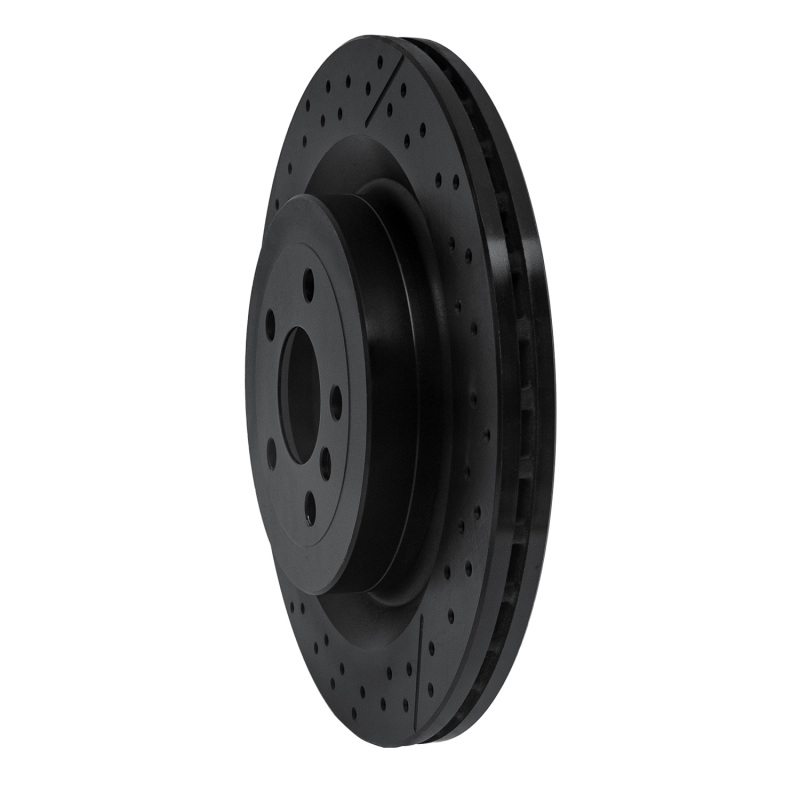 Picture of R1 12-19 Mercedes-Benz GLE63 AMG S Rear Drilled & Slotted Black Brake Rotor