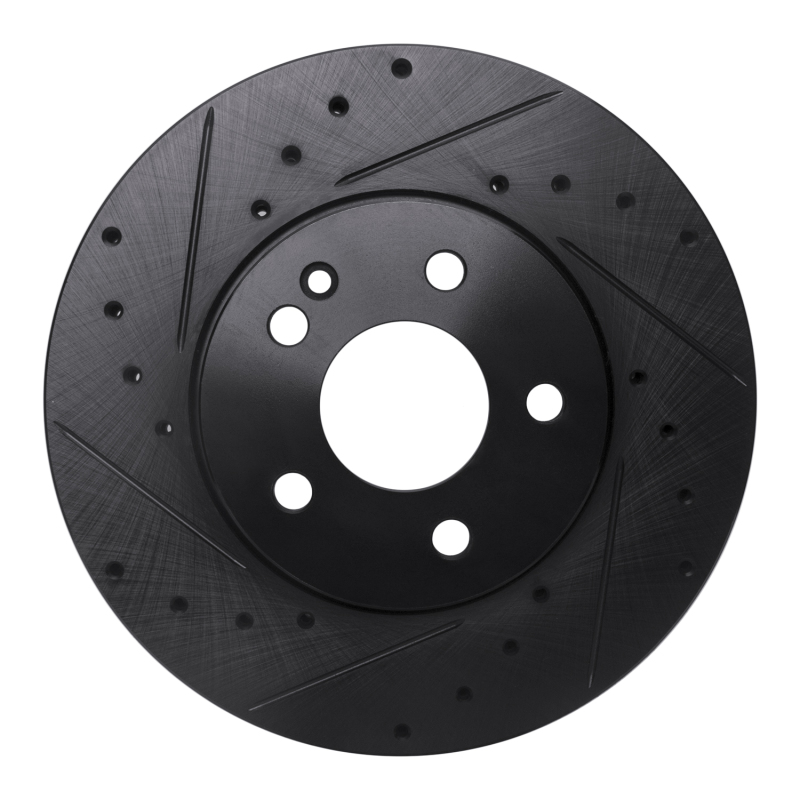 Picture of R1 16-23 Mercedes-Benz Viano (Mexico) Front Left Drilled & Slotted Black Brake Rotor