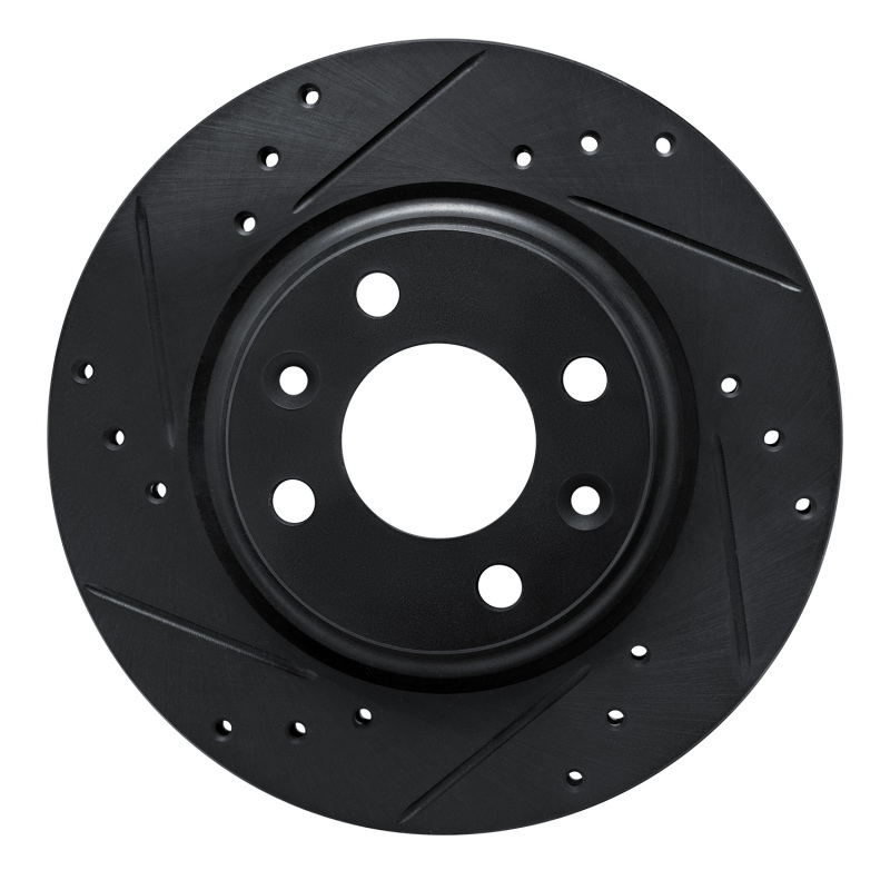 Picture of R1 15-19 Renault Logan (Mexico) Front Left Drilled & Slotted Black Brake Rotor