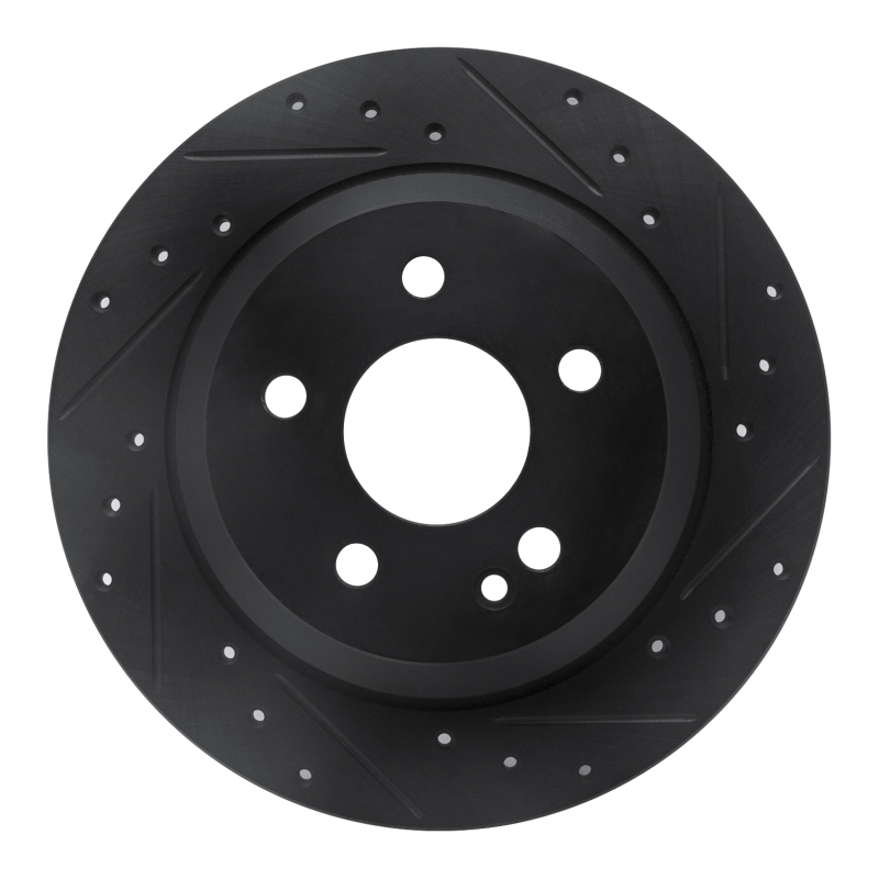 Picture of R1 16-23 Mercedes-Benz Viano (Mexico) Rear Right Drilled & Slotted Black Brake Rotor