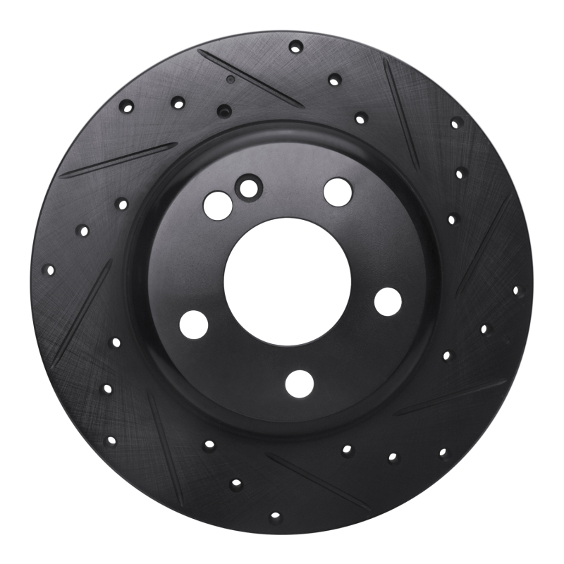 Picture of R1 15-21 Mercedes-Benz C180 (Mexico) Rear Right Drilled & Slotted Black Brake Rotor