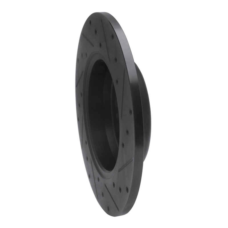 Picture of R1 15-21 Mercedes-Benz C300 Coupe & Convertible Rear Left Drilled & Slotted Black Brake Rotor