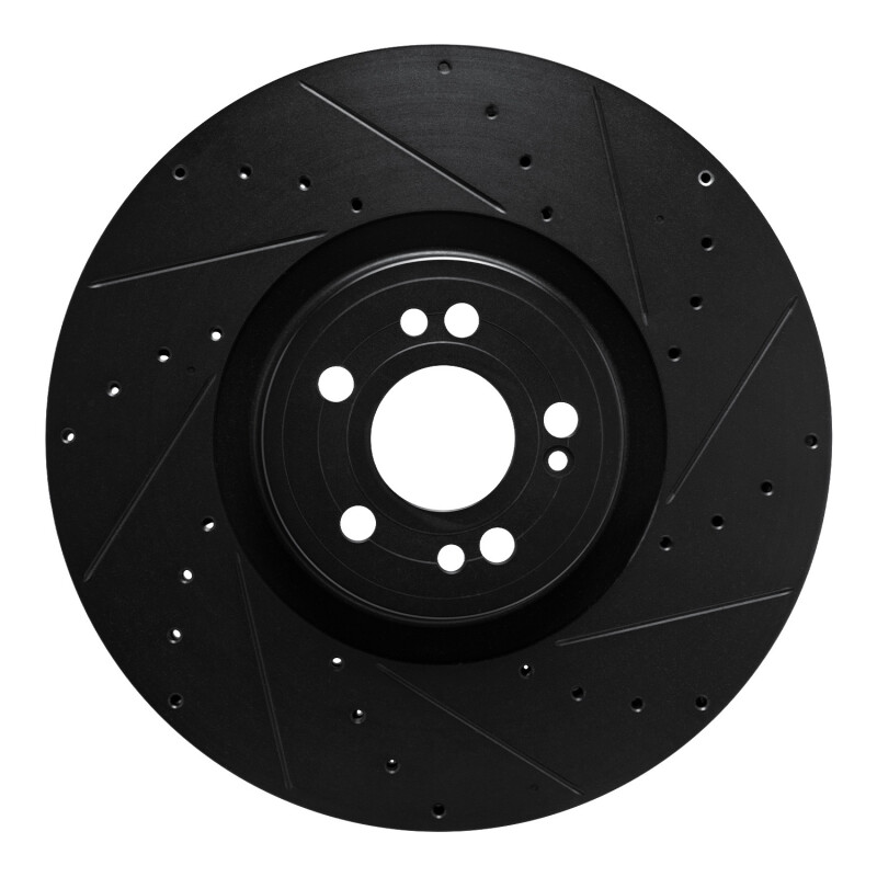 Picture of R1 20-26 Mercedes-Benz GLE450e Front Right Drilled & Slotted Black Brake Rotor