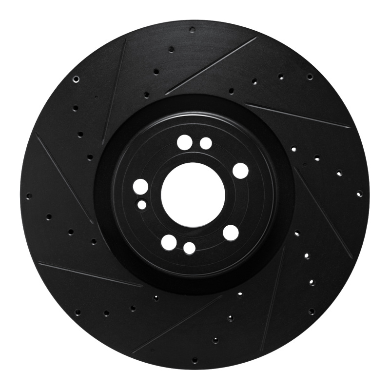 Picture of R1 20-26 Mercedes-Benz GLE450e Front Left Drilled & Slotted Black Brake Rotor