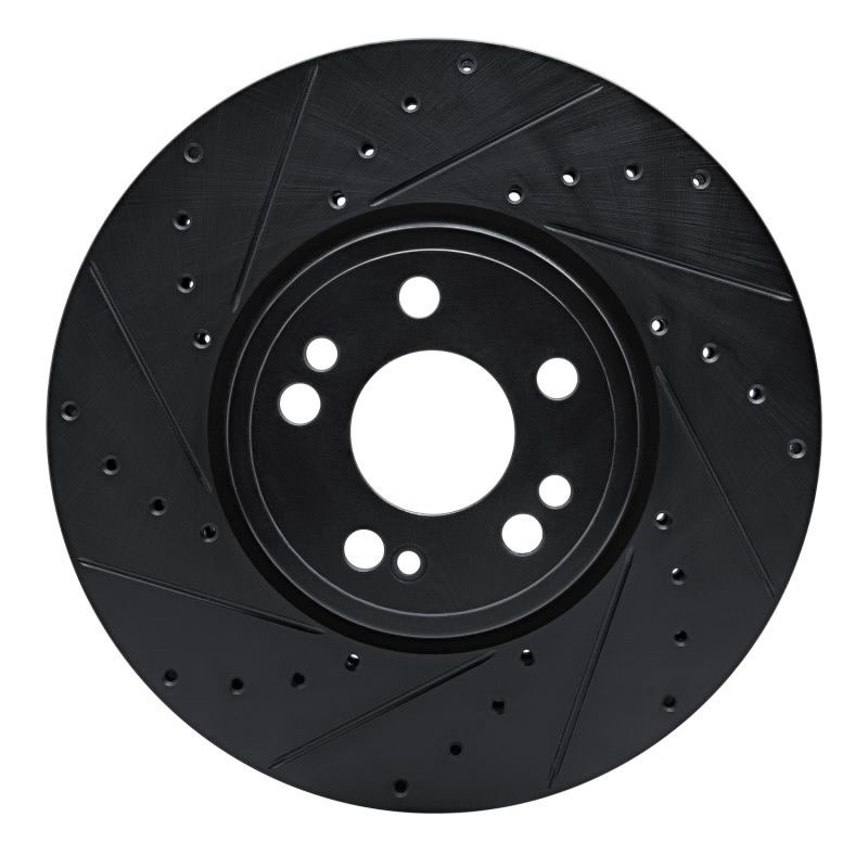 Picture of R1 20-23 Mercedes-Benz GLE350 Front Left Drilled & Slotted Black Brake Rotor