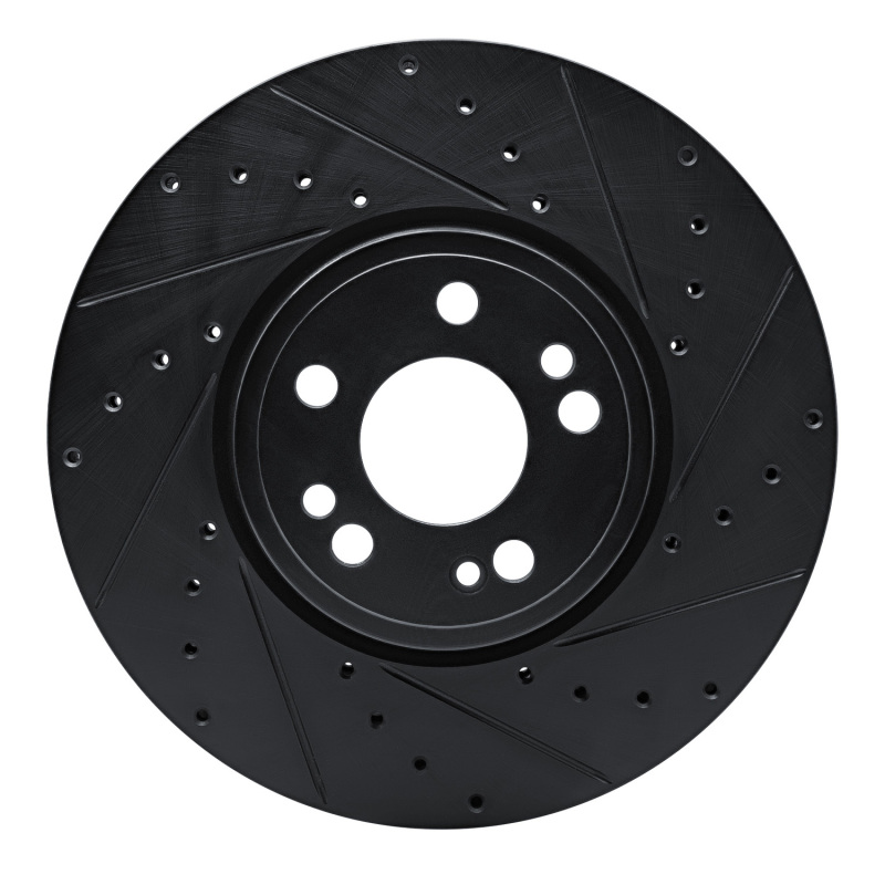 Picture of R1 20-23 Mercedes-Benz GLE350 Front Right Drilled & Slotted Black Brake Rotor