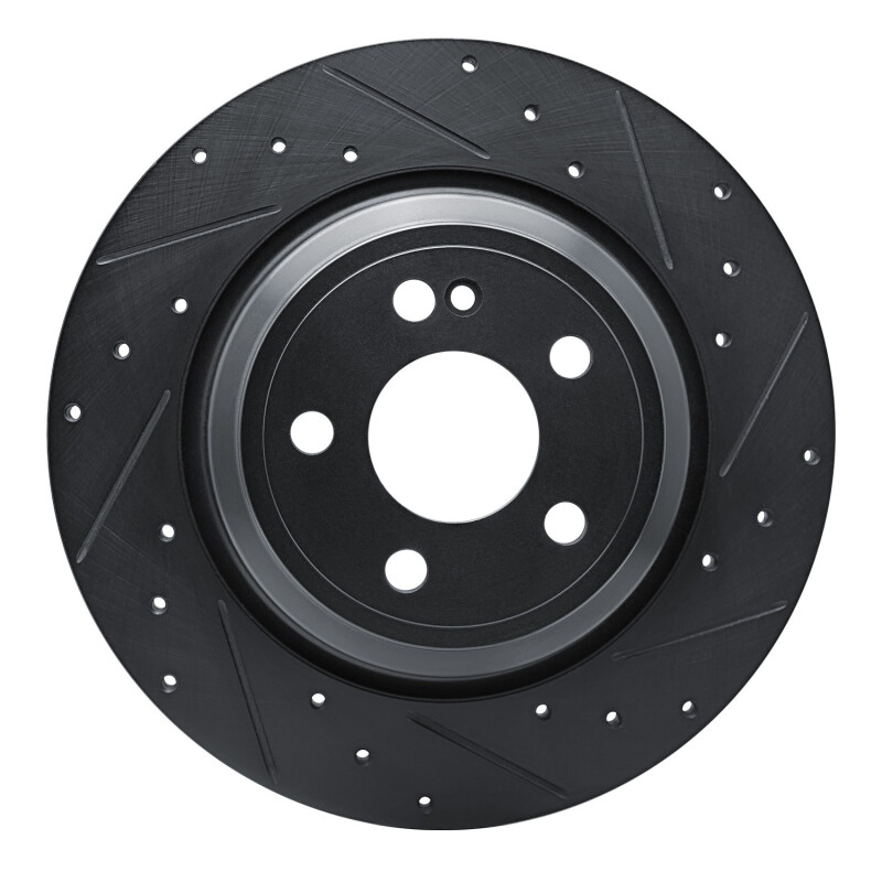 Picture of R1 20-25 Mercedes-Benz GLE350 Rear Right Drilled & Slotted Black Brake Rotor