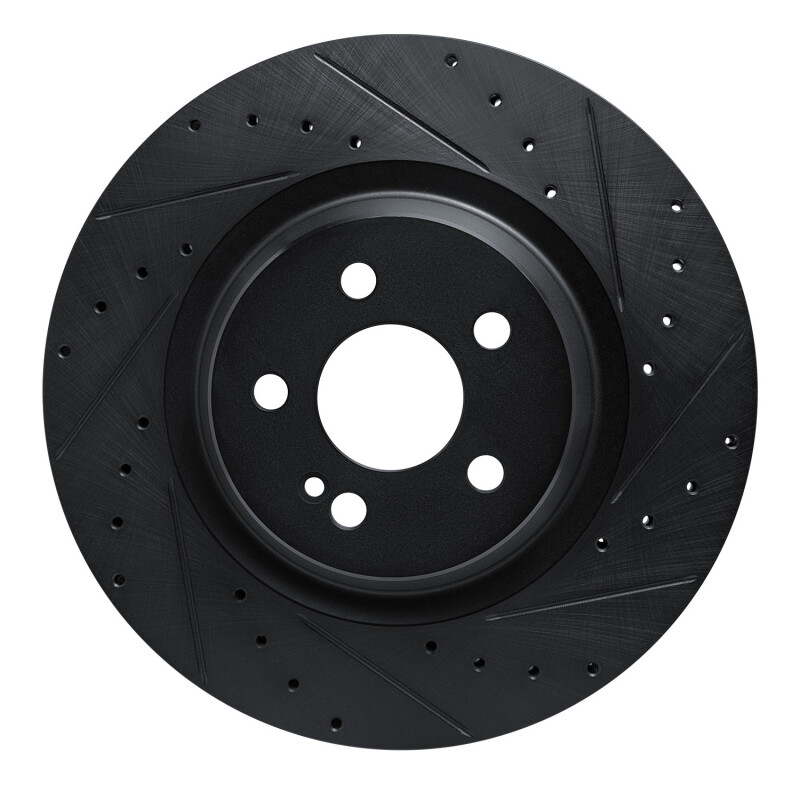 Picture of R1 20-26 Mercedes-Benz GLE53 AMG Rear Right Drilled & Slotted Black Brake Rotor