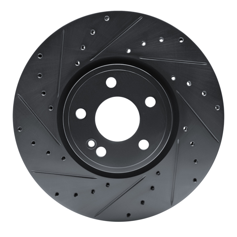 Picture of R1 19-25 Mercedes-Benz EQB 350 Front Left Drilled & Slotted Black Brake Rotor