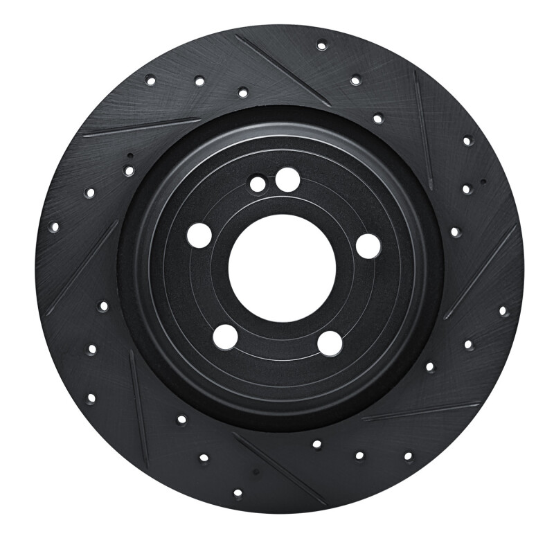 Picture of R1 20-25 Mercedes-Benz EQB 300 Rear Right Drilled & Slotted Black Brake Rotor