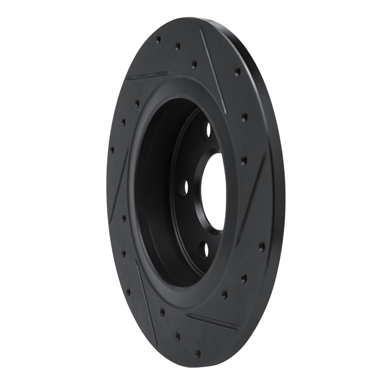 Picture of R1 19-26 Mercedes-Benz A220 Rear Left Drilled & Slotted Black Brake Rotor