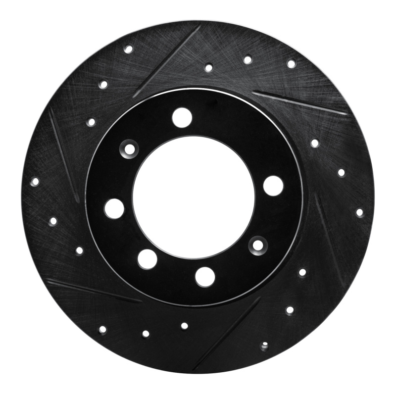Picture of R1 69-87 Saab 900 Front Left Rear Left Drilled & Slotted Black Brake Rotor