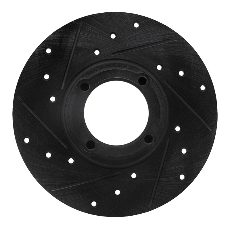 Picture of R1 63-79 Austin Healey Sprite Front Left Drilled & Slotted Black Brake Rotor