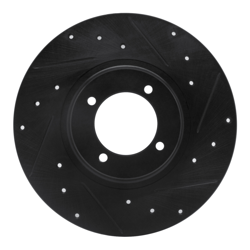 Picture of R1 62-80 MG MGB Front Right Drilled & Slotted Black Brake Rotor